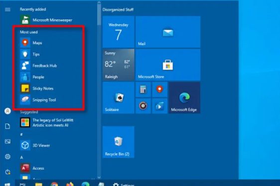 How to Hide Most Used Apps in the Windows 10 Start Menu